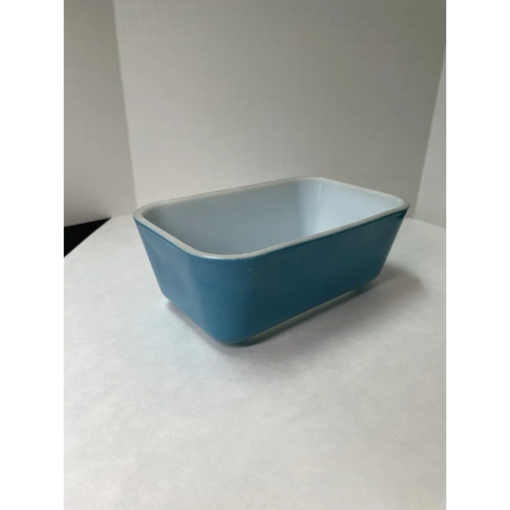 Vintage‎ 1940s Pyrex 502-B Iconic Blue Refrigerator Dish - See Desc & Photos